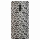Husa silicon pentru Nokia 6, Baroque Silver Pattern