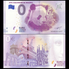 !!! 0 EURO SOUVENIR - SPANIA , MADRID - ZOO AQUARIUM , PANDA - 2018.1 - UNC foto