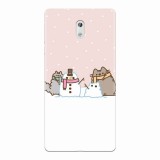Husa silicon pentru Nokia 3, Cat And Snowman