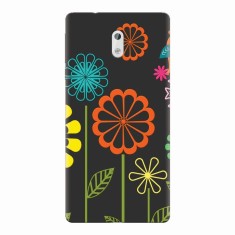 Husa silicon pentru Nokia 3, Colorful Spring Birds Flowers Vectors