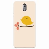 Husa silicon pentru Nokia 3.1, Flat Minimal Cute Bird Illustration