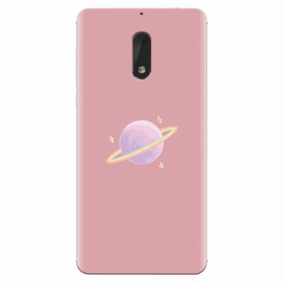 Husa silicon pentru Nokia 6, Saturn On Pink foto