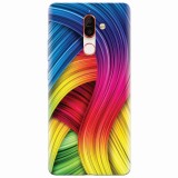 Husa silicon pentru Nokia 7 Plus, Curly Colorful Rainbow Lines Illustration
