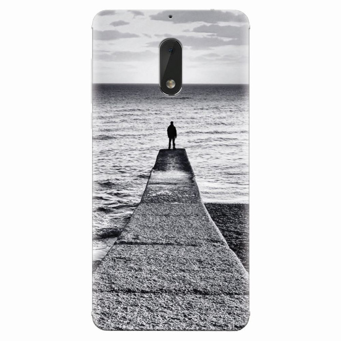 Husa silicon pentru Nokia 6, Abstract Dock Man Grey