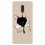 Husa silicon pentru Nokia 6, Th Black Cat In Hands