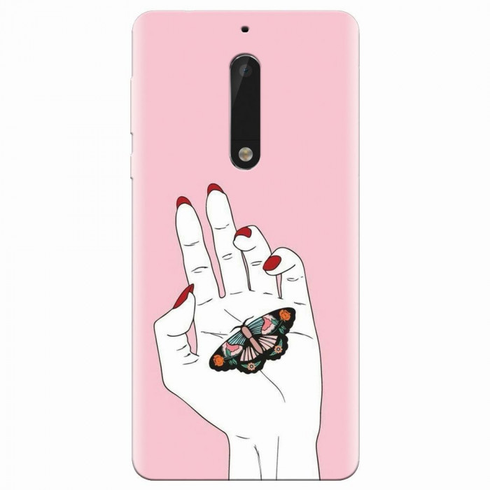 Husa silicon pentru Nokia 5, Butterfly In Hand