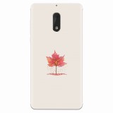 Husa silicon pentru Nokia 6, Autumn Tree Leaf Shape Illustration