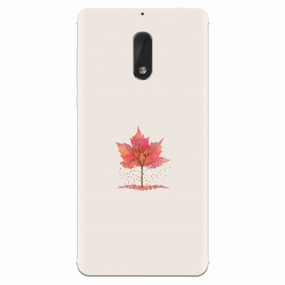 Husa silicon pentru Nokia 6, Autumn Tree Leaf Shape Illustration foto