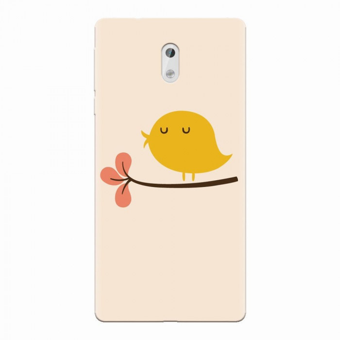 Husa silicon pentru Nokia 3, Flat Minimal Cute Bird Illustration