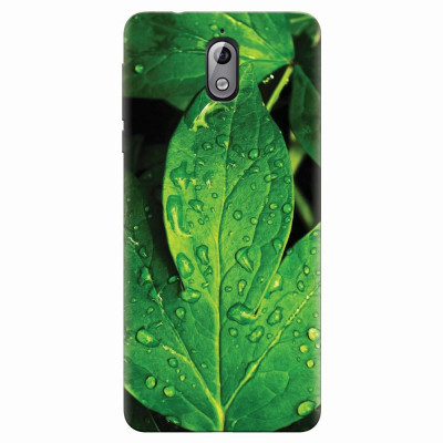 Husa silicon pentru Nokia 3.1, Leaves And Dew foto