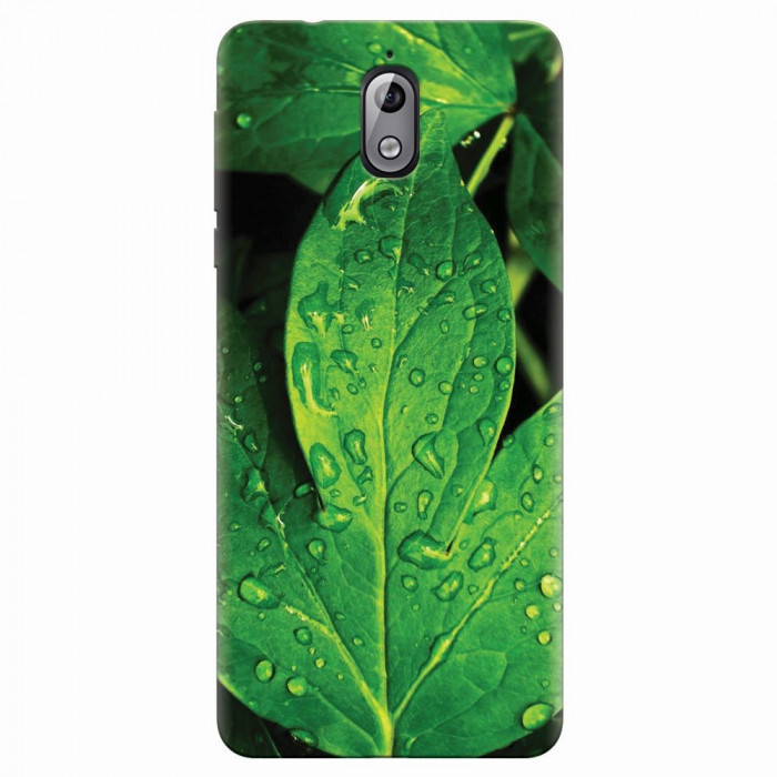 Husa silicon pentru Nokia 3.1, Leaves And Dew