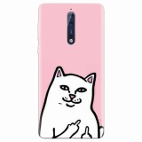 Husa silicon pentru Nokia 8, White Cat