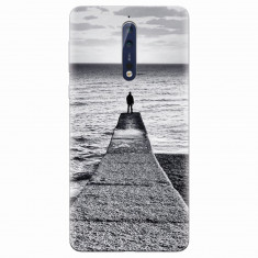 Husa silicon pentru Nokia 8, Abstract Dock Man Grey