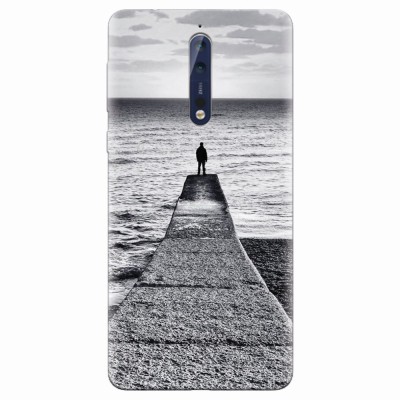 Husa silicon pentru Nokia 8, Abstract Dock Man Grey foto