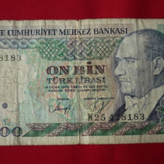 BANCNOTA 10000 LIRE 1970 TURCIA