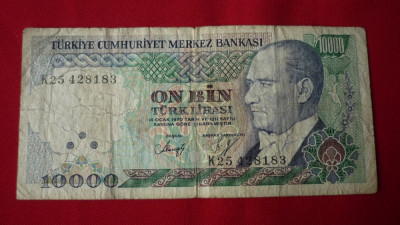 BANCNOTA 10000 LIRE 1970 TURCIA foto