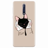 Husa silicon pentru Nokia 8, Th Black Cat In Hands