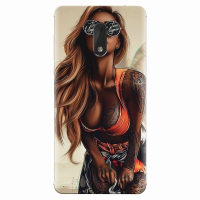 Husa silicon pentru Nokia 6, Tattoed Girl foto