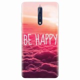 Husa silicon pentru Nokia 8, Be Happy Puffy Clouds