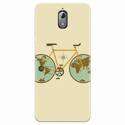 Husa silicon pentru Nokia 3.1, Retro Bicycle Illustration foto