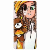 Husa silicon pentru Nokia 7 Plus, Girl With Little Bear