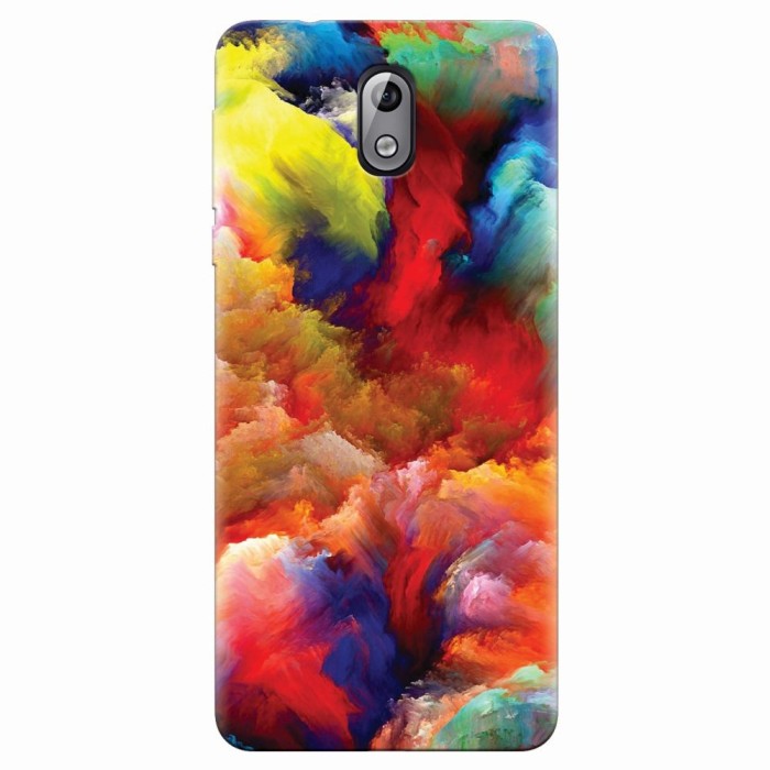 Husa silicon pentru Nokia 3.1, Oil Painting Colorful Strokes