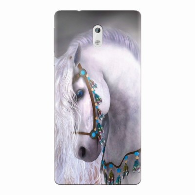 Husa silicon pentru Nokia 3, White Horse foto