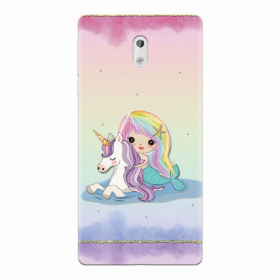 Husa silicon pentru Nokia 3, Mermaid Unicorn Play foto