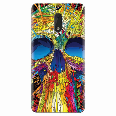 Husa silicon pentru Nokia 6, Abstract Multicolored Skull foto