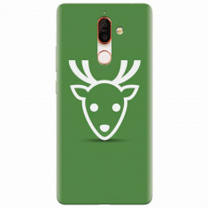 Husa silicon pentru Nokia 7 Plus, Minimal Reindeer Illustration Green