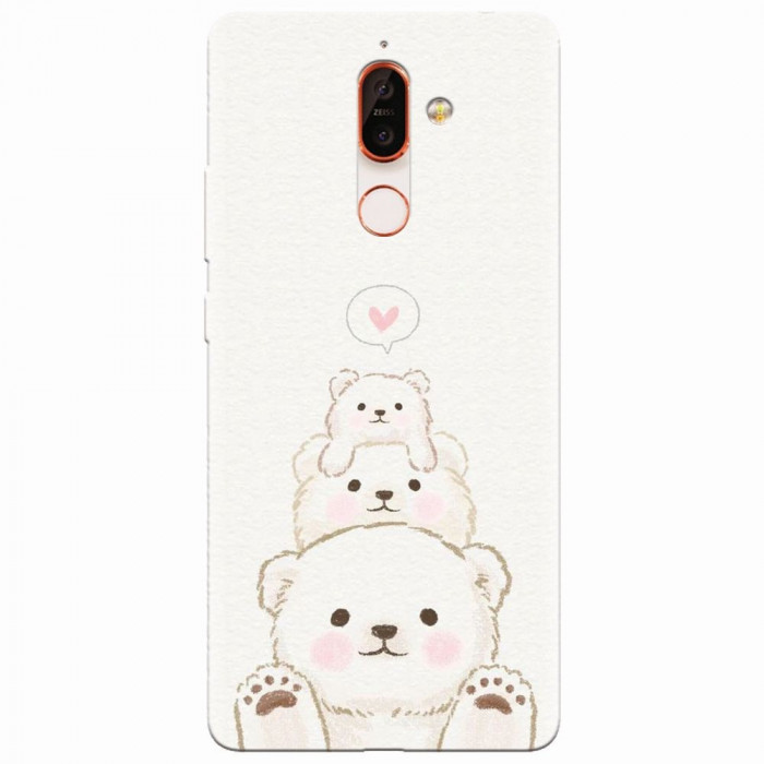 Husa silicon pentru Nokia 7 Plus, Family Bear