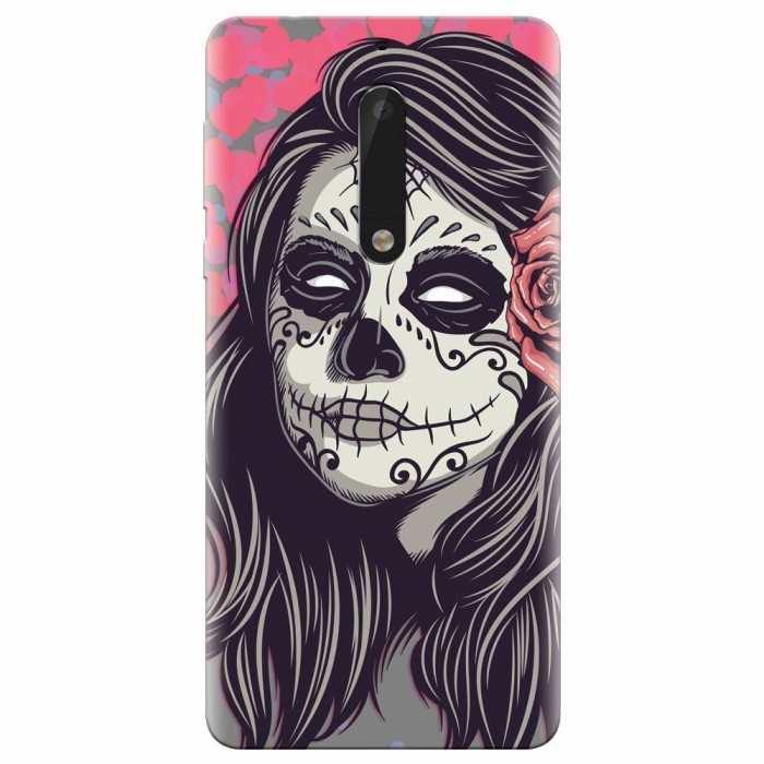 Husa silicon pentru Nokia 5, Mexican Girl Skull