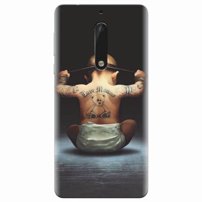 Husa silicon pentru Nokia 5, Body Builder Cute Baby Tattoo foto