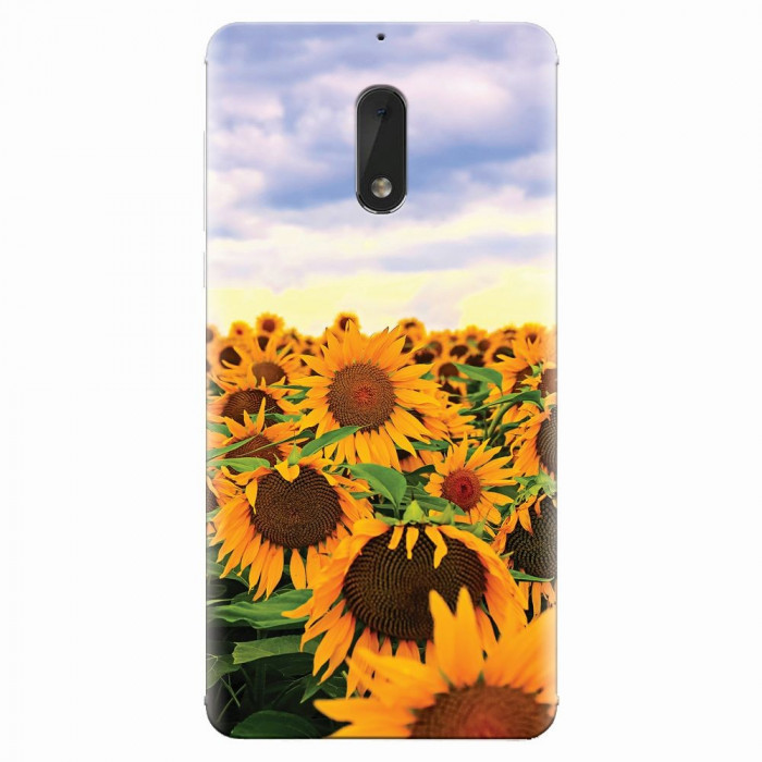 Husa silicon pentru Nokia 6, Sunflowers