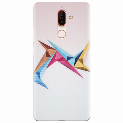 Husa silicon pentru Nokia 7 Plus, Abstract Minimalistic Colors Triangles foto