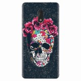 Husa silicon pentru Nokia 6, Colorful Skull Roses Space