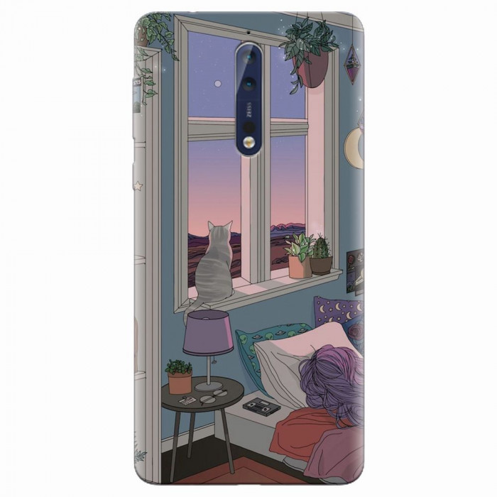 Husa silicon pentru Nokia 8, Girl Room