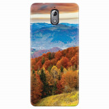 Husa silicon pentru Nokia 3.1, Autumn Mountain Fall Rusty Forest Colours