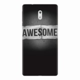 Husa silicon pentru Nokia 3, Awesome Label Dark