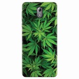 Husa silicon pentru Nokia 3.1, Green Leaf Pattern
