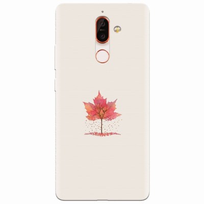 Husa silicon pentru Nokia 7 Plus, Autumn Tree Leaf Shape Illustration foto