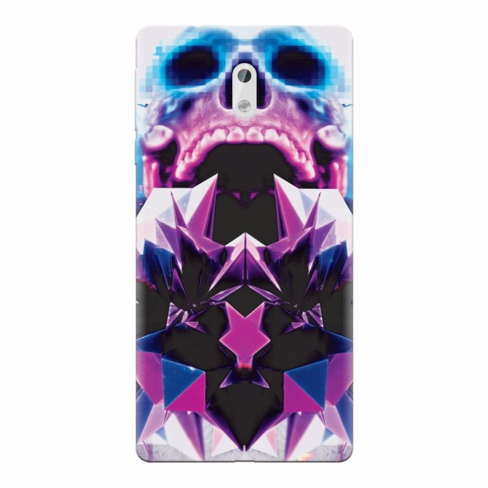 Husa silicon pentru Nokia 3, Abstract Framed Skull