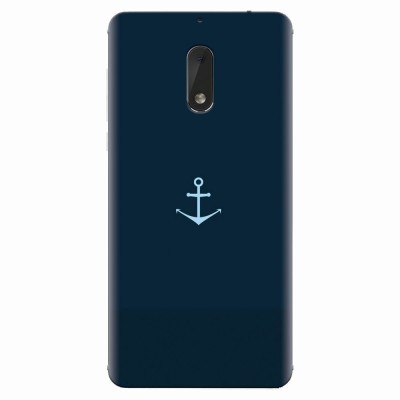 Husa silicon pentru Nokia 6, Blue Navy Anchor Illustration Flat foto