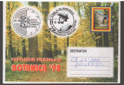 IP 10028 INTREG POSTAL - EXPOZITIA FILATELICA &amp;quot;BOTANICA &amp;#039;98&amp;quot;, 23.12.1998 foto