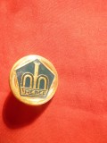 Insigna TREBEC , metal si email , d= 2 cm