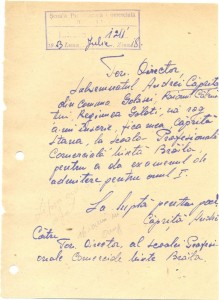 Z388 Document Vechi Cerere Inscriere Scoala Profesionala Caprita Braila 1953 Okazii Ro