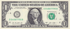 Bancnota Statele Unite ale Americii 1 Dolar 2013 (&amp;quot;D&amp;quot; = Cleveland ) - PNew UNC foto