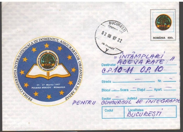 IP 10046 INTREG POSTAL - PRIMA CONFERINTA ASIGURARI ORGANIZATA DE ARDAF, 1997