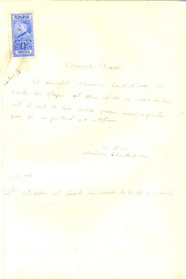 Z381 DOCUMENT VECHI-CERERE SCUTIRE TAXE SCOLARE-ALEXANDRU CONSTANTINESCU,BRAILA foto