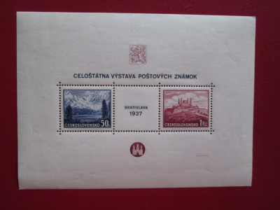 CEHOSLOVACIA BLOC NESTAMPILAT 1937 foto